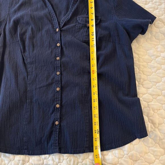 White Stag Women's Blue Button Down Classic Vacation Top Blouse Size 2X - Picture 4 of 5
